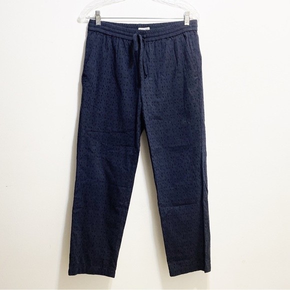 J. Crew NWT Eyelet Drawstring Pants Navy Blue S - Picture 2 of 10